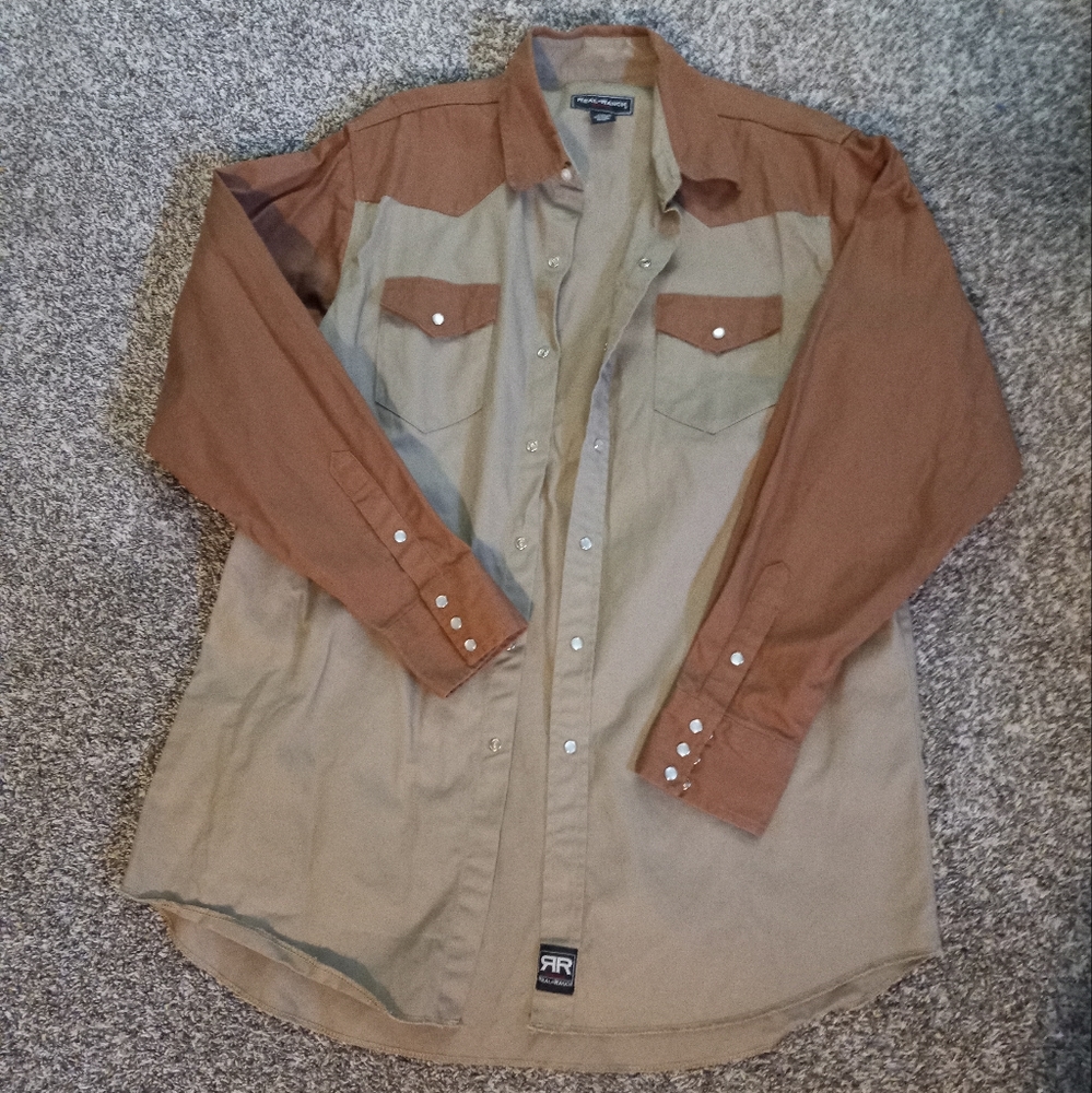 Mens Pearl button Ranch workwear shirt